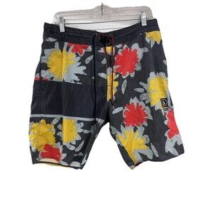 VOLCOM Stoneys Men’s Board Shorts 33 Cinch Fly 9” Inseam Pockets Excellent